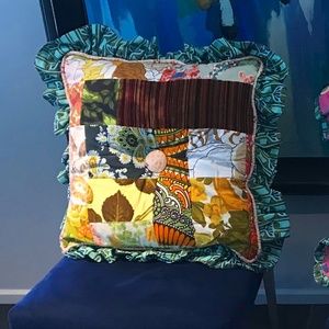 Retro Stylish Accent pillow, 2 sided turquoise